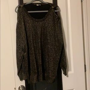 MICHAEL by Michael Kore cold shoulder gold sweater